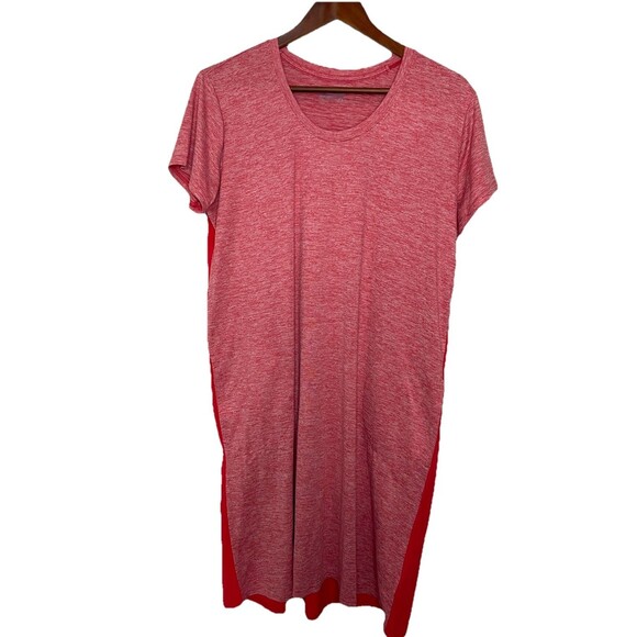 Columbia Women's Medium Coral Red Mini Shift Dress Pockets Causal - Picture 1 of 9